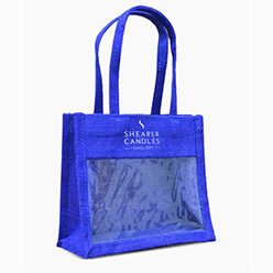 JUTE GIFT BAG WITH FRONT PP WINDOW