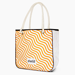 CANVAS BEACH BAG WITH PIPING